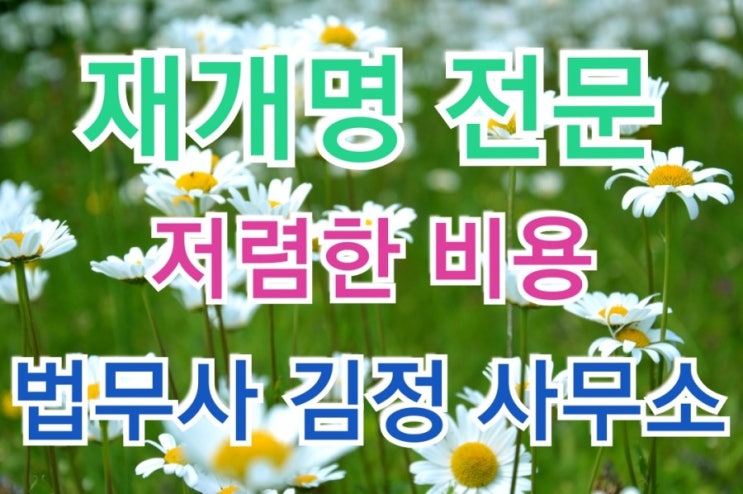  최근 청주 재개명 허가사례