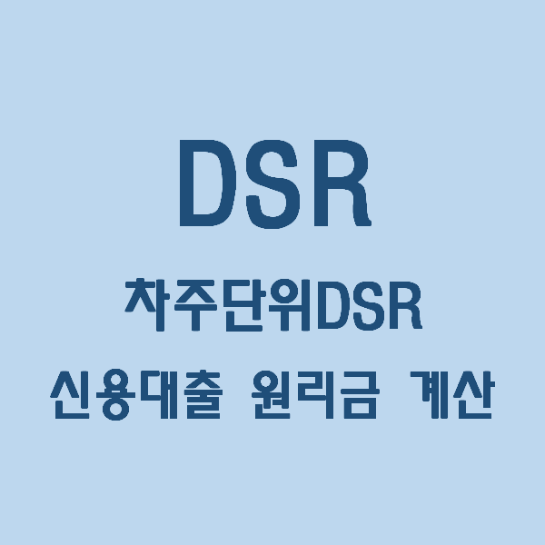  부동산) DSR과 차주단위DSR, 신용대출 원리금 계산
