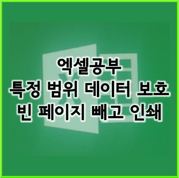  엑셀공부 데이터 보호하기, 빈페이지 인쇄하지 않는 방법