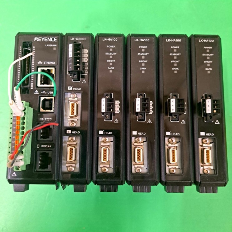 Keyence키엔스 LK-G5000 & LK-HA100 레이저변위센서 컨트롤러  앰프 및 헤드 증설유닛 세트(중고)