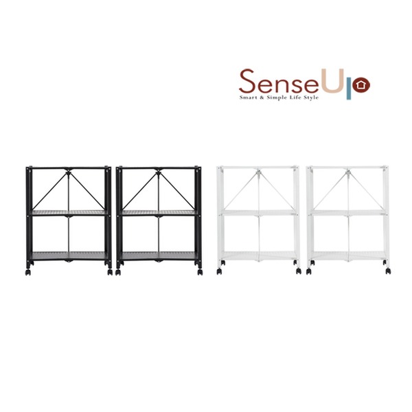 당신만 모르는 센스업 3초 접이식 폴딩 선반 3+3단 세트(블랙/화이트 택1), 블랙 추천해요