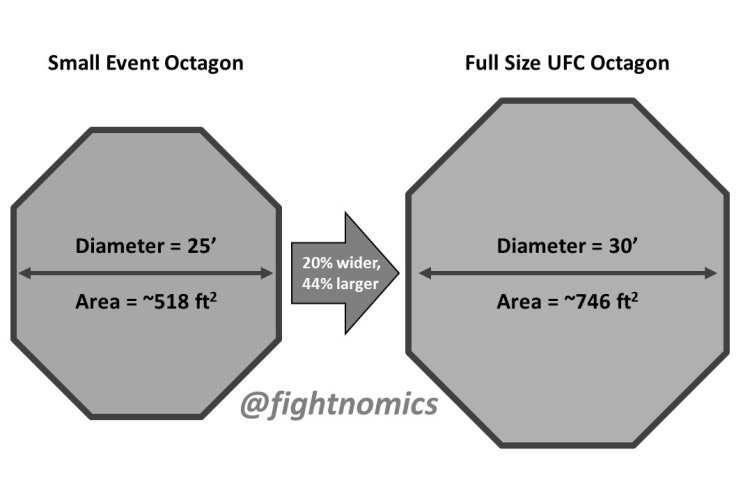 25-풋 스몰 옥타곤이 30-풋 옥타곤보다 피니쉬율 월등히 높아 등 MMA 뉴스