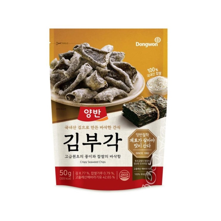 리뷰가 좋은 동원 양반 김부각 50g (16봉), 단품 추천합니다