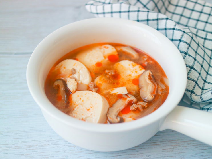 산라탕 쏸라탕 쏸라펀 레시피, 표고버섯물 활용 중국식 여름 음식, 두부 종류 순두부 연두부 차이