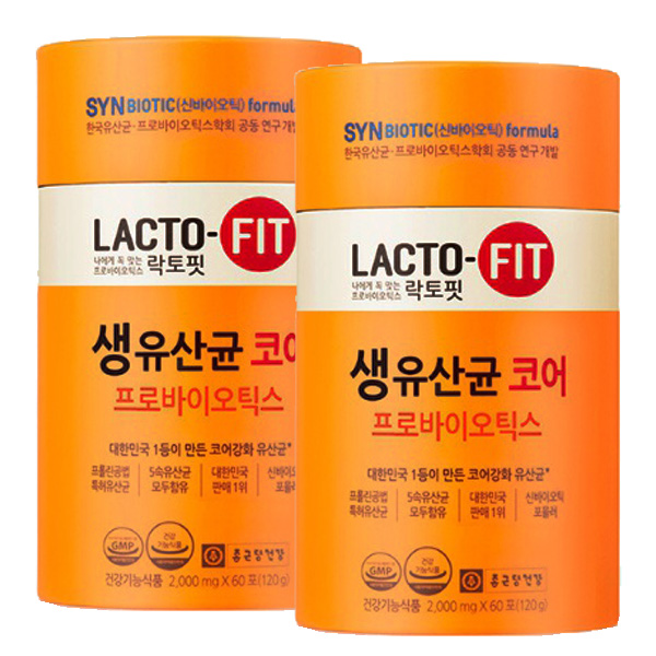 선호도 좋은 종근당건강 락토핏 생유산균 코어 1통(60포) 개월분, 120포, 2000mg 좋아요