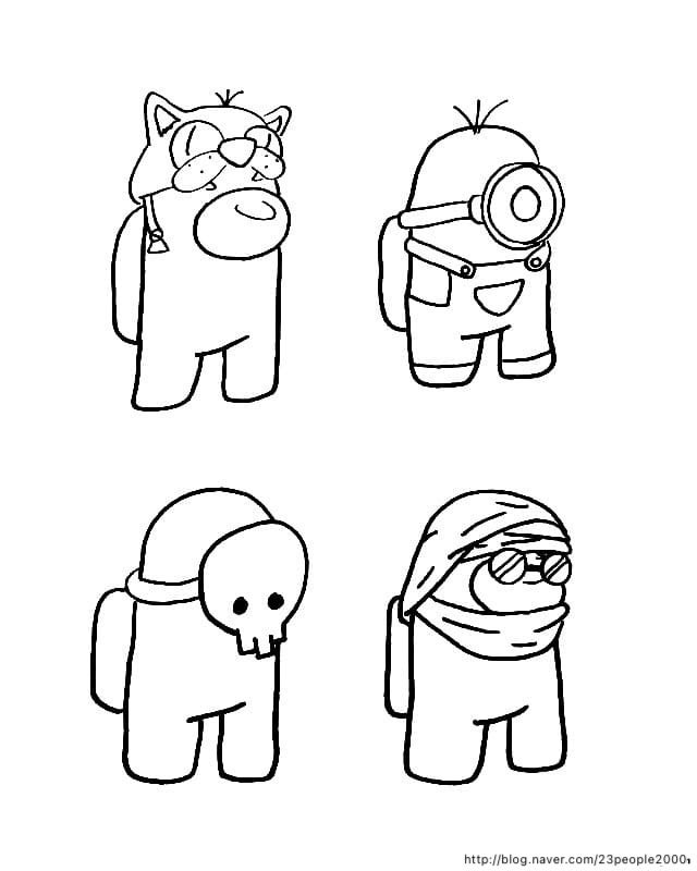 어몽어스 색칠공부 프린트 도안 1탄 : 네이버 블로그