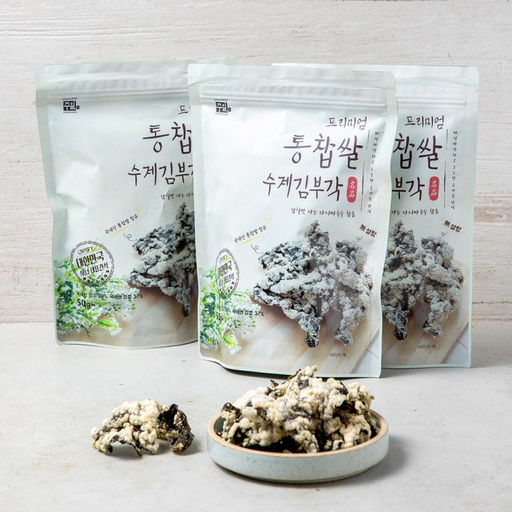 가성비 뛰어난 프리미엄 통찹쌀 수제 김부각, 50g, 3개 추천합니다 가성비 뛰어난 프리미엄 통찹쌀 수제 김부각, 50g, 3개 추천합니다