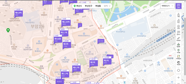  부산 서면 인근 매매가