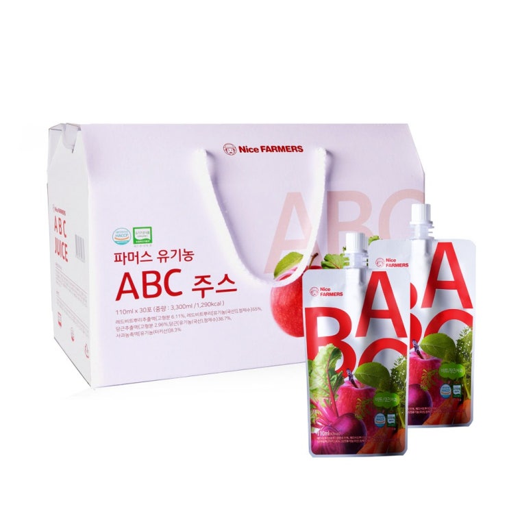 선택고민 해결 나이스파머스 110ml 30포 유기농 new ABC주스 선물포장, 1박스, 30개입 추천합니다 선택고민 해결 나이스파머스 110ml 30포 유기농 new ABC주스 선물포장, 1박스, 30개입 추천합니다