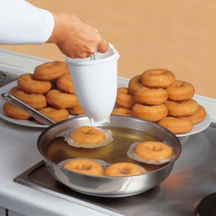 갓성비 좋은 전기와플팬 크로와상 생지 인덕션용와플팬 도넛 메이커 디스펜서 딥 프라이 도넛 형 쉬운 ···
