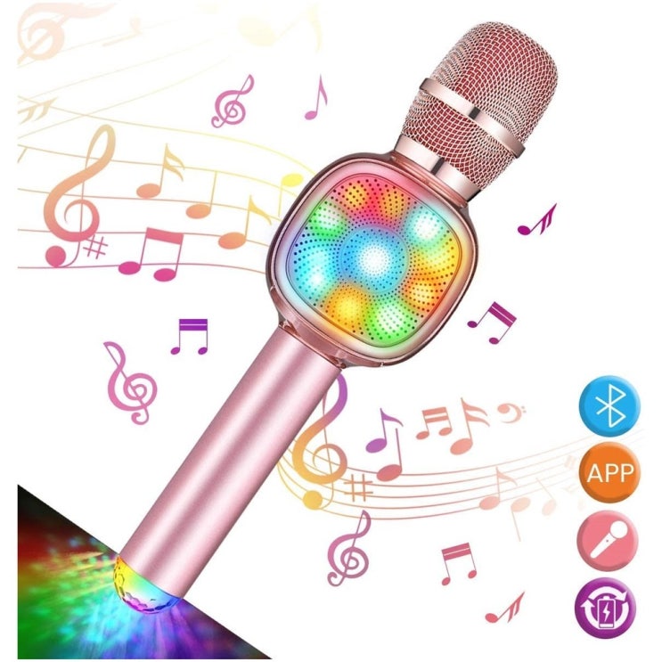 선택고민 해결 by NASUM 무선 Bluetooth 노래방 마이크 Kids 4-in-1 휴대용 마이크 홈 파티 선물 iPhone Android iPad iOS 용 생일 스피커 기 선택고민 해결 by NASUM 무선 Bluetooth 노래방 마이크 Kids 4-in-1 휴대용 마이크 홈 파티 선물 iPhone Android iPad iOS 용 생일 스피커 기
