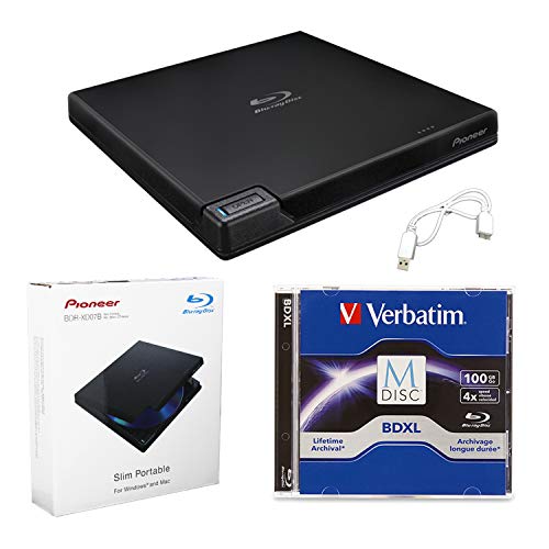 선호도 높은 LG Electronics Pioneer BDR-XD07B 100GB M-DISC BDXL 및 USB 케이블이 포함 된 휴대용 외장 6 방향 Blu-ray 버너 번들- 선호도 높은 LG Electronics Pioneer BDR-XD07B 100GB M-DISC BDXL 및 USB 케이블이 포함 된 휴대용 외장 6 방향 Blu-ray 버너 번들-