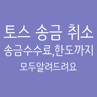 토스 송금 취소 및 송금 한도와 수수료 궁금 하시죠?모두 알려드릴게요