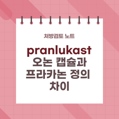  같은 pranlukast 라도 용량이 다르다! - 프라카논 정과 오논 캡슐의 차이