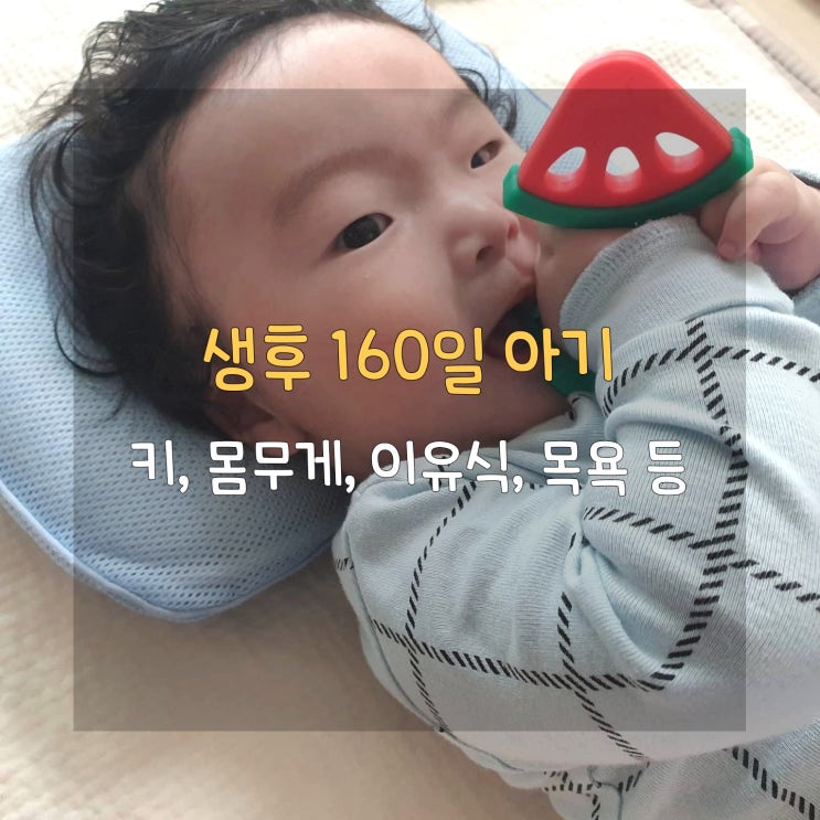  160일 아기 성장 발달, 생후 5개월 키 몸무게 일상