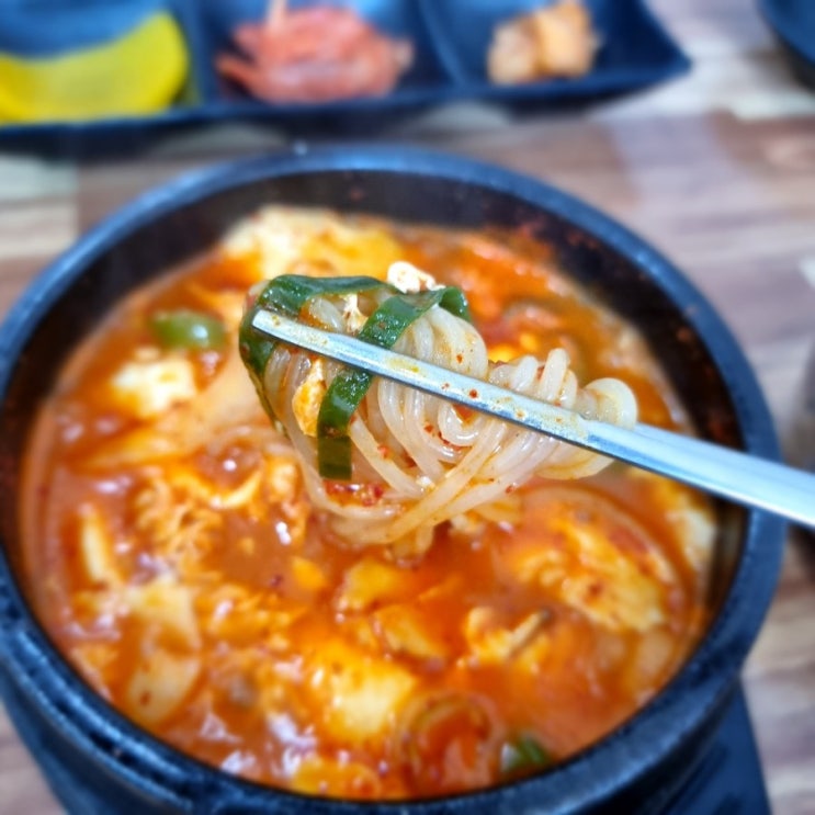  광주 첨단점 마왕김밥, 궁합이 탁월한 쫄순두부찌개 후기! 쫄면과 순두부찌개의 만남?[첨단/쌍암동/임방울대로/월계동]