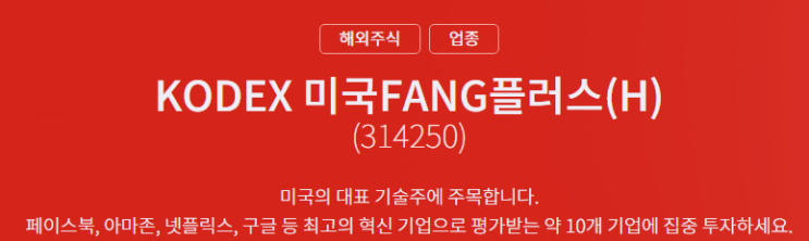  KODEX 미국FANG플러스(H) : 미국기술주 한번에 사자!