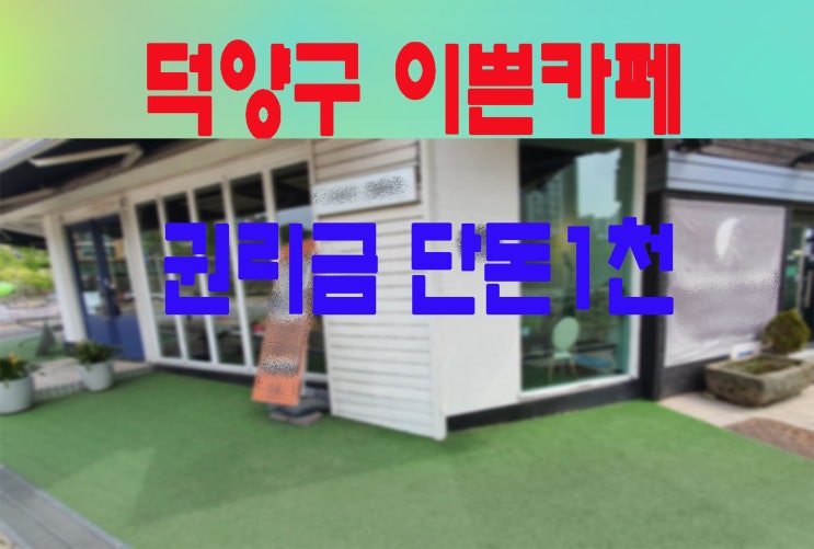  덕양구 상가임대 이쁜카페/ 미용실 쇼룸등 추천 권리금완전 저렴 4거리 코너위치 가시성굿