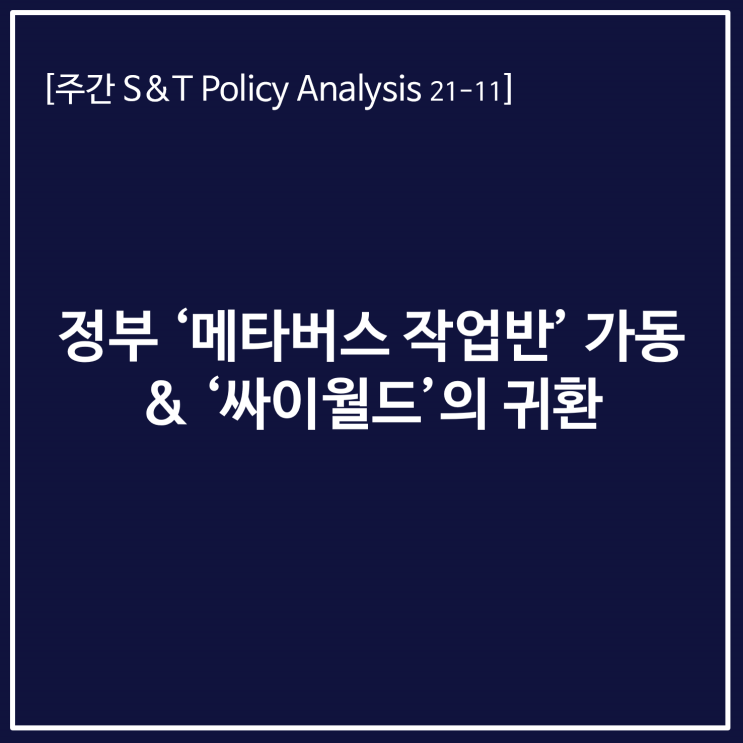  정부 ‘메타버스 작업반’ 가동 & ‘싸이월드’의 귀환
