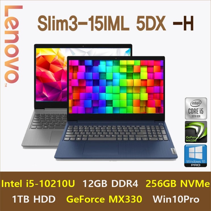 선택고민 해결 [인기 신제품] 레노버 Ideapad Slim3-15IML 5DX [Windows10 Pro 포함], 12GB, SSD 256GB+HDD 1TB, Windows10