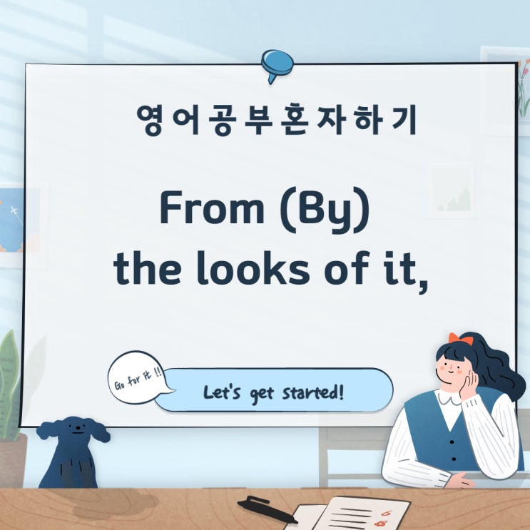  [혼자 영어 공부하기] from the looks of it / by the looks of it : (전체적으로 그것을) 보아하니