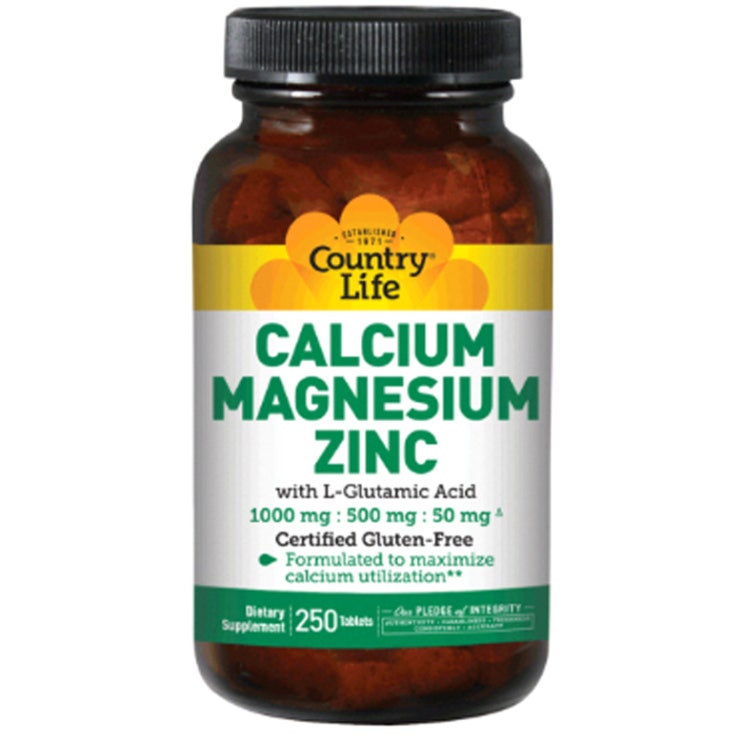 가성비 뛰어난 Country Life Vitamins 칼슘 1000 mg 마그네슘 500 mg 아연 50 mg with L-글루타민산 100 mg 타블렛, 250개입, 1개 추천합 가성비 뛰어난 Country Life Vitamins 칼슘 1000 mg 마그네슘 500 mg 아연 50 mg with L-글루타민산 100 mg 타블렛, 250개입, 1개 추천합