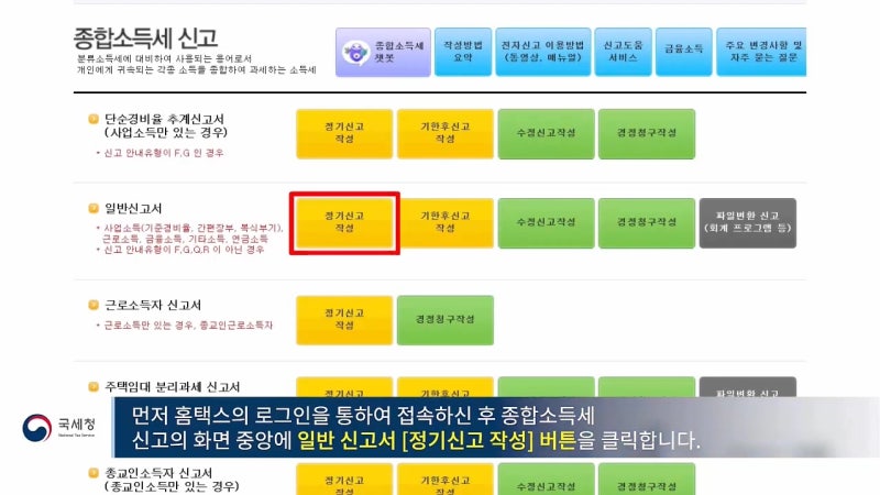 가계세 신고방법 종합소득세 신고방법 ③ 간이원장 신고방법