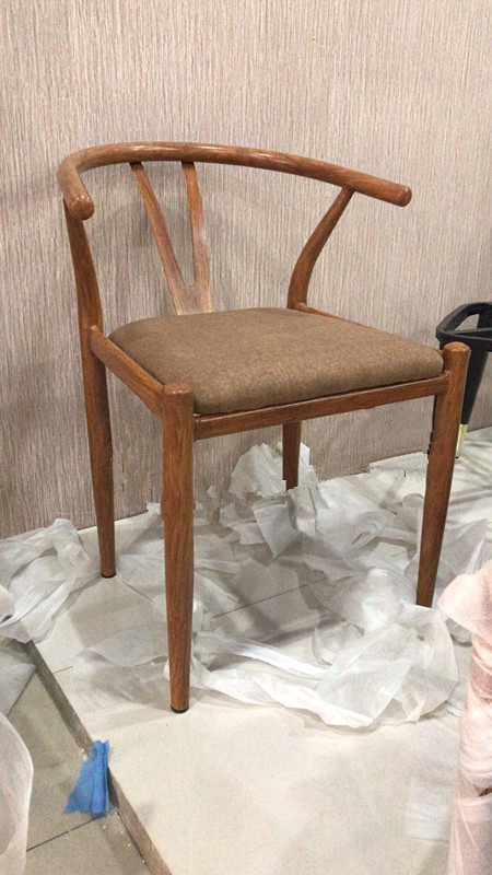 최근 인기있는 원목 와이체어 인테리어 룸체어 홈카페 디자인 의자, 로즈 배 단철 Y 의자 갈색 린넨 좋아요