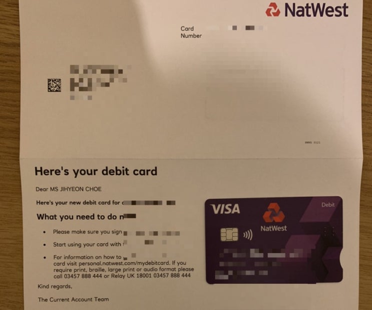  영국 워홀 영국 은행 낫웨스트(NatWest) 계좌 개설, 계좌 만들기