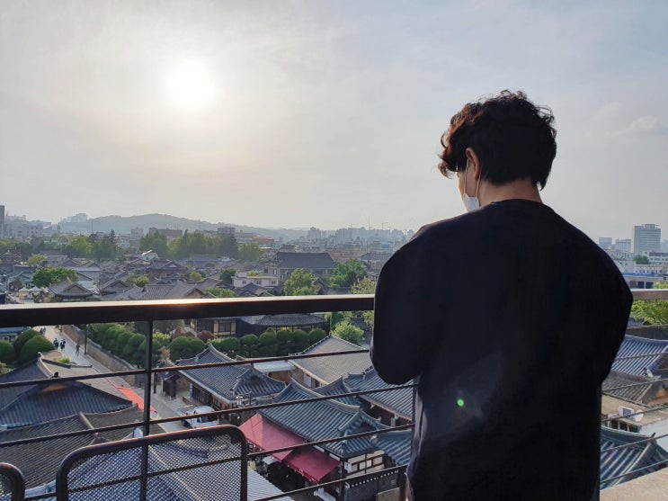  전주 한옥마을 카페 전망에서 한옥 잔뜩 담기