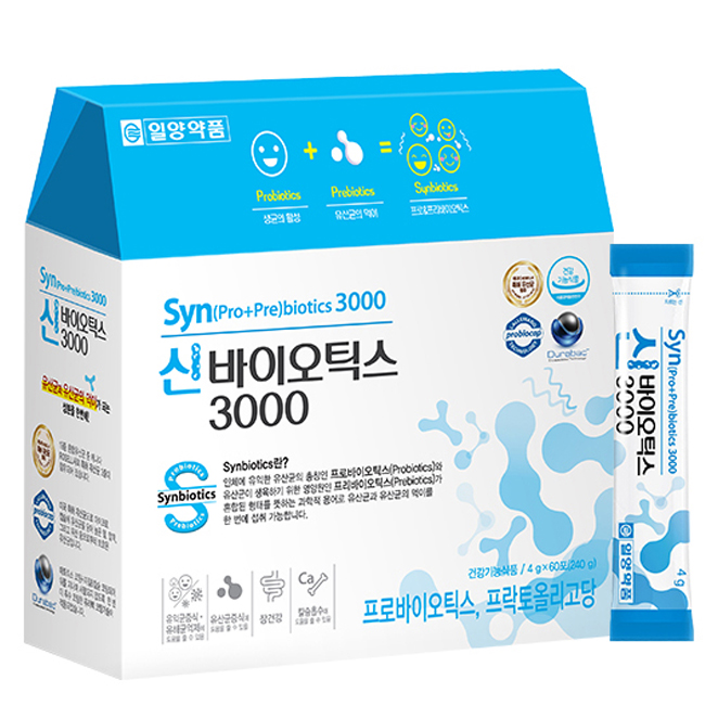 후기가 좋은 일양약품 신 바이오틱스3000 유산균, 4g, 60개입 추천해요
