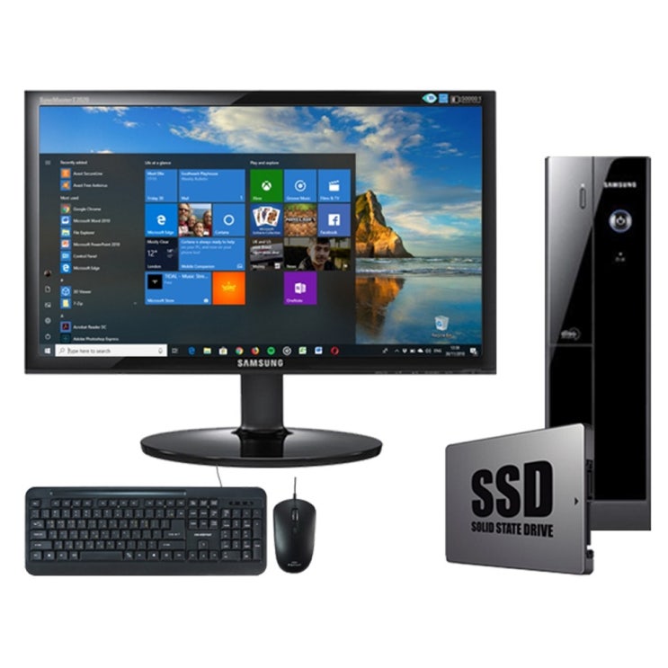 인기있는 삼성 중고 본체 컴퓨터 모니터 PC 풀세트 SSD 윈10 사무용 인강용 DB400S2A i5 8G SSD240 Win10 24인치 LED 키보드마우, 1. i5-3470/
