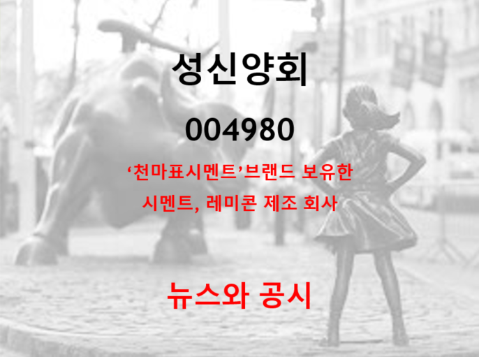  천마표시멘트를 가진 시멘트 레미콘회사 성신양회 뉴스 및 공시 (feat. 실적 전망 주가 배당)