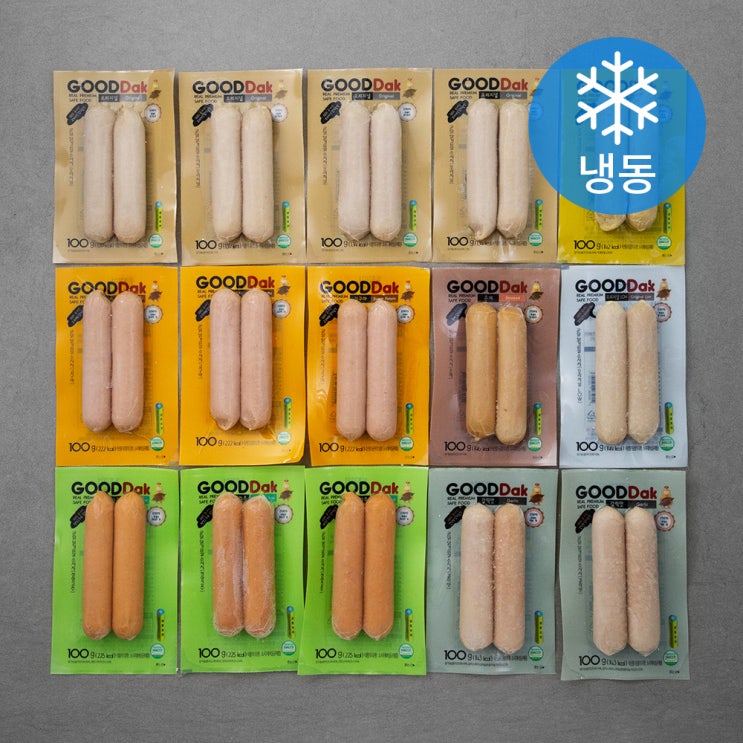 요즘 인기있는 굳닭 닭가슴살 소세지 15팩 스페셜 세트 (냉동), 1세트 좋아요 요즘 인기있는 굳닭 닭가슴살 소세지 15팩 스페셜 세트 (냉동), 1세트 좋아요