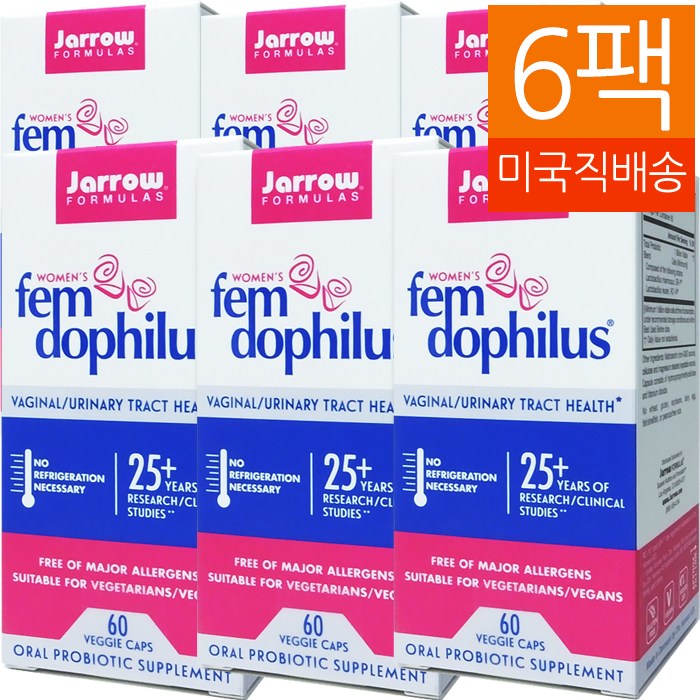 인지도 있는 Jarrow Formulas 6병 여성용 펨 도필러스 10억 유산균 60정 ···