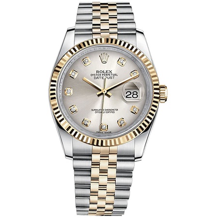 후기가 정말 좋은 Rolex Datejust 36 Steel Yellow Gold Watch Steel Silver Diamond Dial 116233 PROD80005569 추천