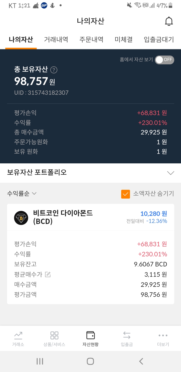 빗썸. 비트코인 다이아몬드. 230프로 수익..그러나.. 빗썸. 비트코인 다이아몬드. 230프로 수익..그러나..