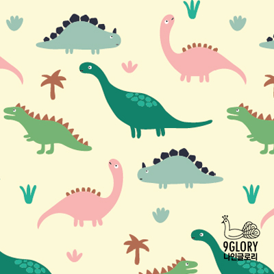 무늬작가 나인글로리 텍스타일디자인 포트폴리오:일러스트 공룡패턴디자인