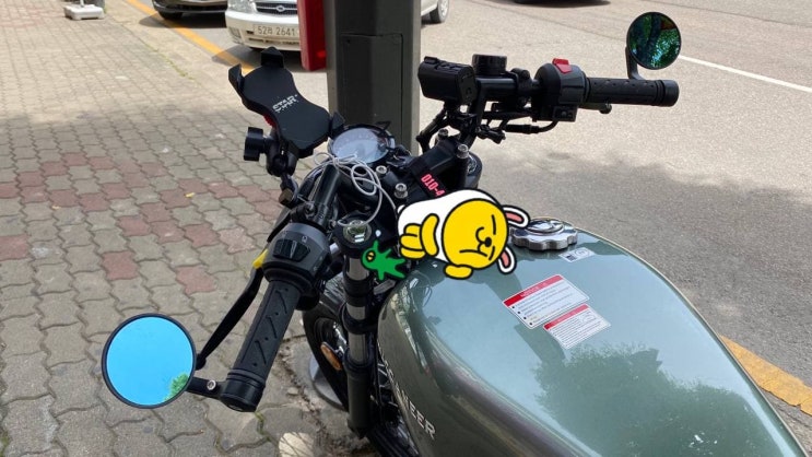  cg125핸들 장착_부캐너125 카페레이서