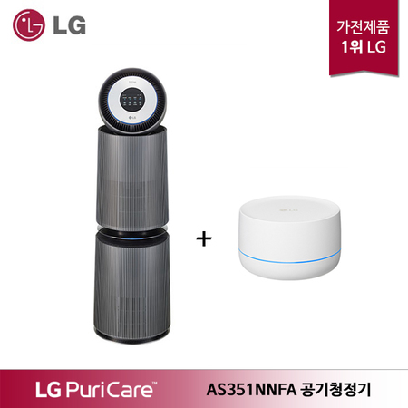 선호도 높은 LG 퓨리케어 360 공기청정기 알파 AS351NNFA + 인공지능센서, 상세페이지 참조 좋아요