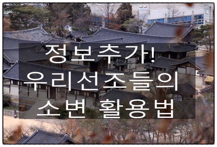  정보추가! 우리선조들의 소변 활용법