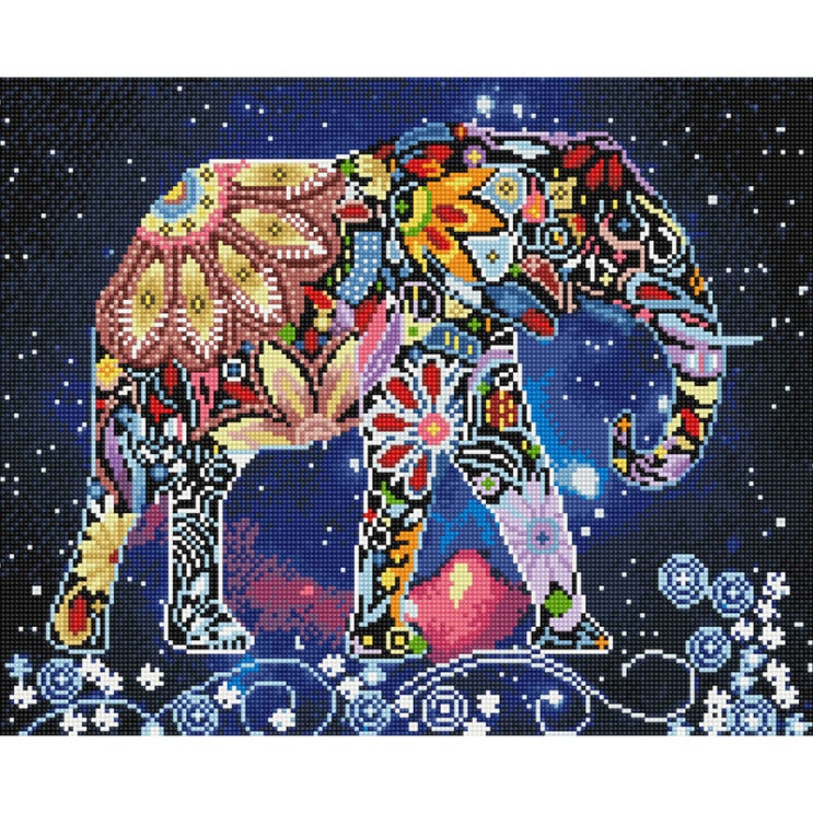 의외로 인기있는 아트조이 DIY 보석 십자수 캔버스형 50 x 40 cm, 플라워 코끼리, 1개 추천합니다