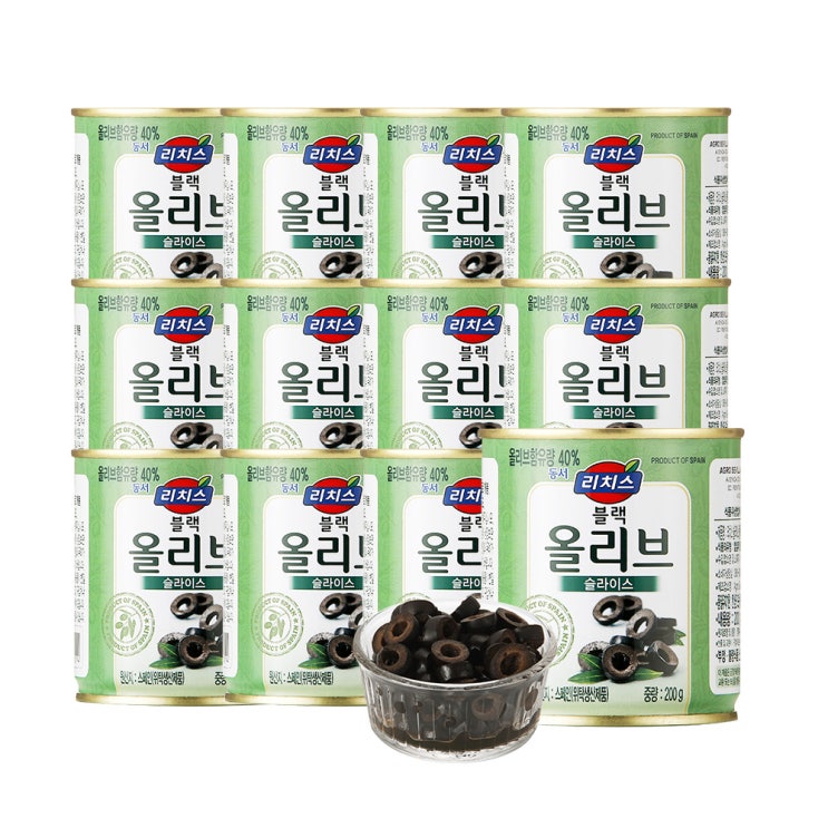 가성비갑 동서 리치스 슬라이스 블랙 올리브, 200g, 12개입 추천합니다