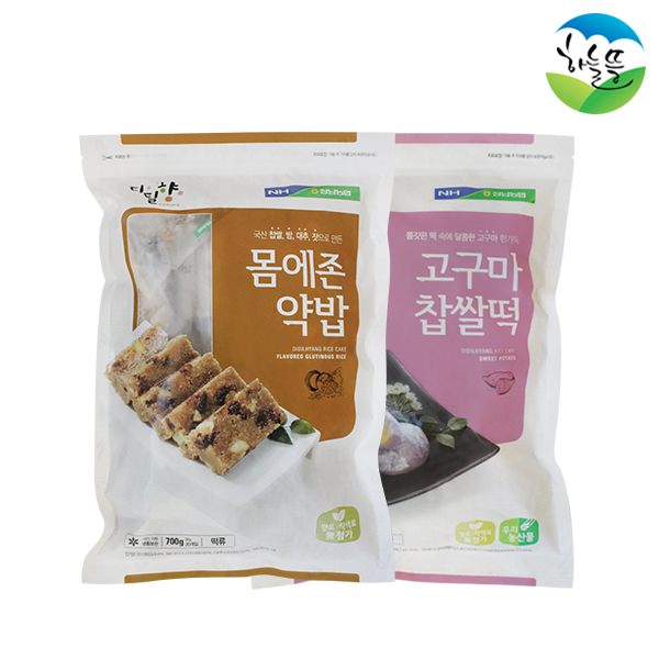 잘팔리는 하늘뜰 디딜향 2종 떡세트 총40개입(전통약밥+고구마찹쌀떡), 단품 좋아요