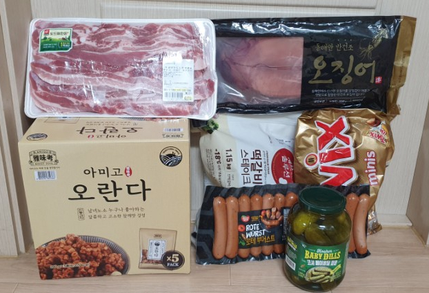 트레이더스 장바구니/ 삽겹살,동해안반건조오징어,아미고오란다,떡갈비스테이크,로테부어스트,코셔베이비딜피클 이마트트레이더스할인 (feat. 이마트트레이더스 휴무일 5월 이마트휴무일)