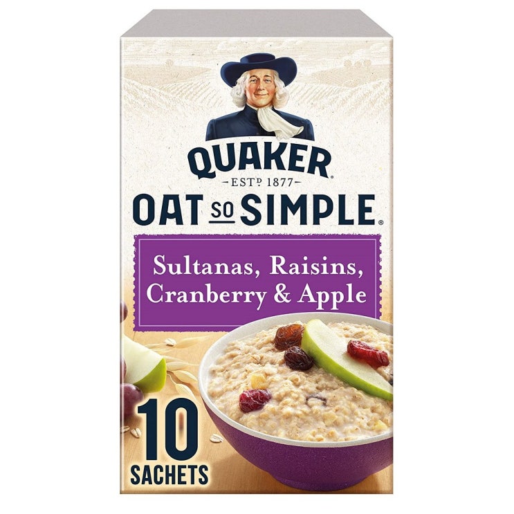 당신만 모르는 Quaker 퀘이커 포리지 오트밀 Oat So Simple Sultana Raisin and Apple 10개입 좋아요