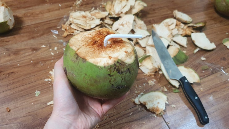 코코넛 먹는법, 서울에서 생코코넛 까먹기