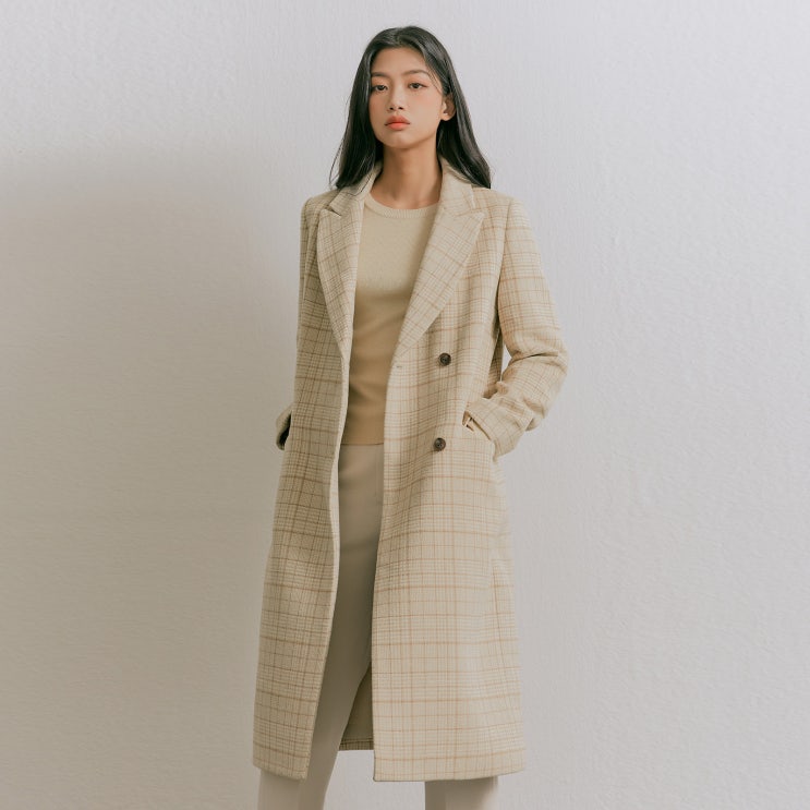 구매평 좋은 미쏘 여성용 체크 일자핏 반더블 코트 ··· 구매평 좋은 미쏘 여성용 체크 일자핏 반더블 코트 ···