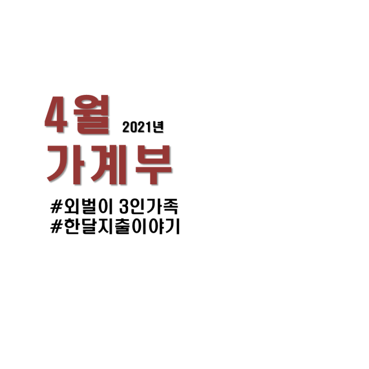  외벌이 3인 가족의 2021년 4월 가계부/생활비 결산
