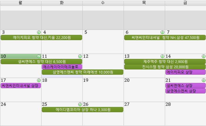 다음주 5월10~14일 공모주 청약 일정